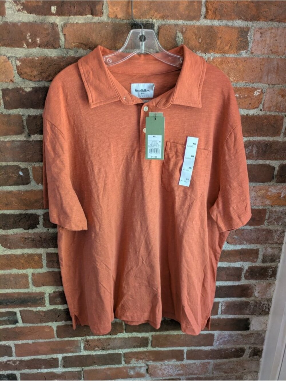 Goodfellow & Co. Men's XXL Sheer Spice Orange Polo Shirt New NWT
